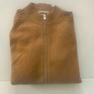 Peter Millar men’s tan cashmere full zip sweater size Large